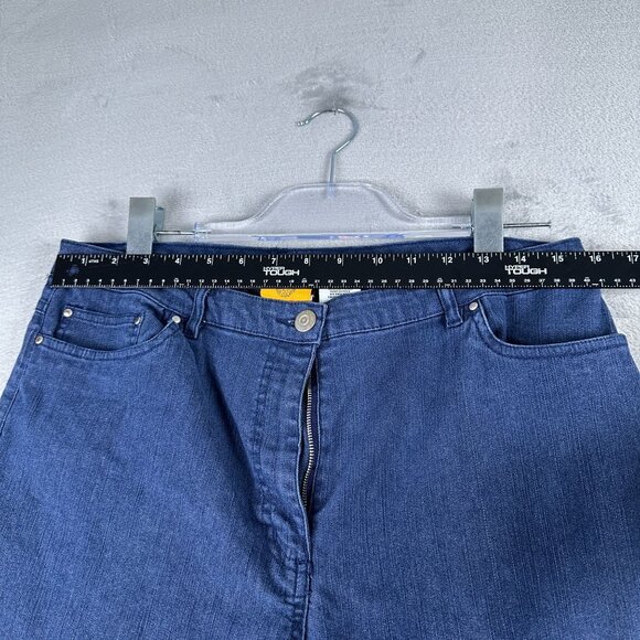 Ruby Rd. Cropped Jeans Womens Size 14 Studded Ankle Slit Medium Wash Blue - Picture 7 of 12